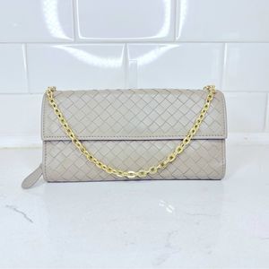 💯 AUTH Bottega Veneta Intrecciato grey wallet on chain